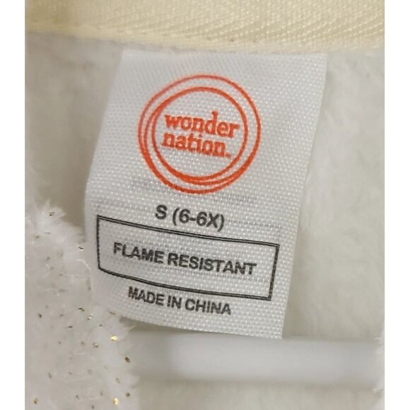Wonder Nation Girls Hooded Sleep Robe Small 6-6X Cream Yarn Oeko-Tex Certified - Picture 7 of 12